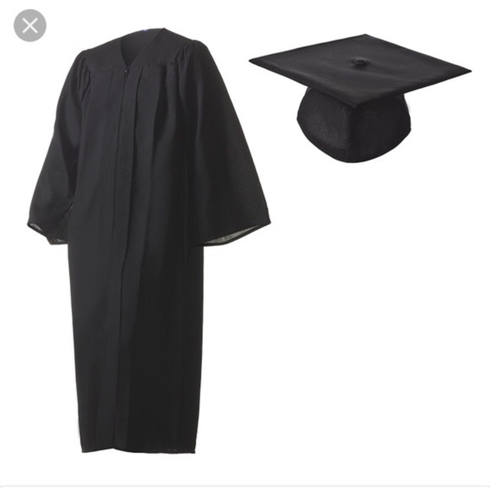 Herff Jones Black Graduation gown + cap